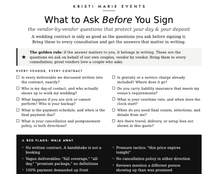 What to Ask Before You Sign
